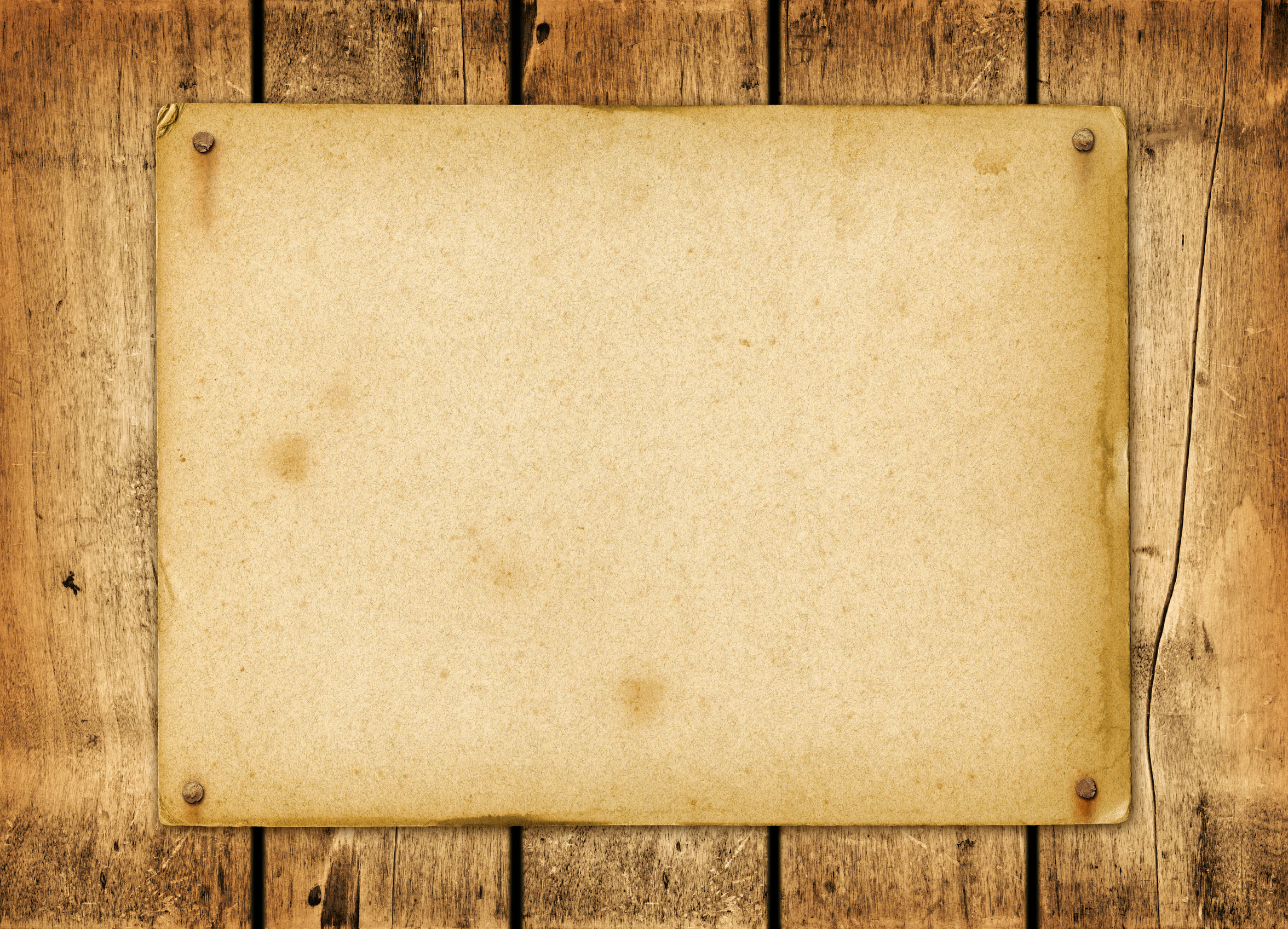 Blank Vintage Poster on a Wooden Board